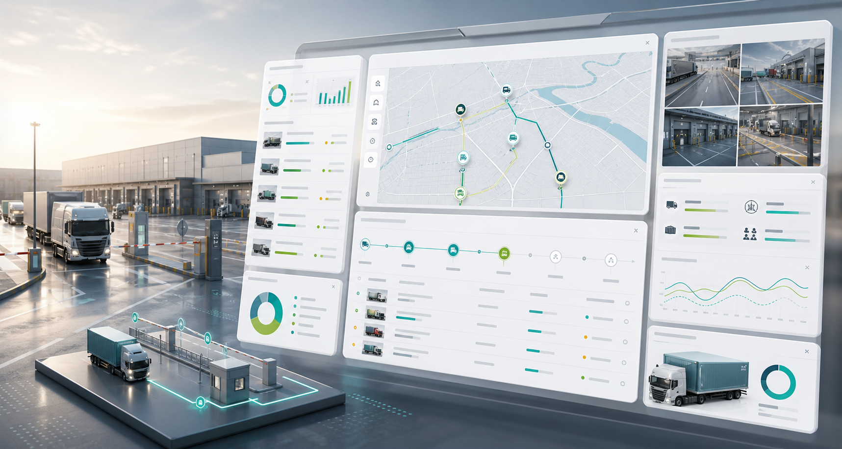 Operations dashboard showing warehouse gate and vehicle movement visibility